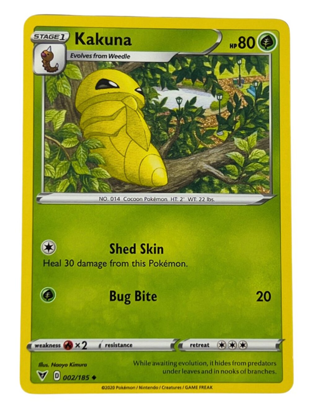 Pokemon Card • Kakuna 002/185 • Uncommon • Normal • Vivid Voltage